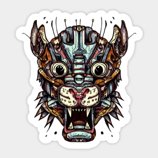 Robot Tiger Head Weirdcore Sticker